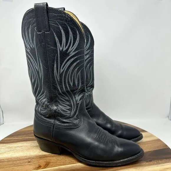 Nocona Men's Size 8.5 EE Wide Black Vintage Leather Western Cowboy Boots