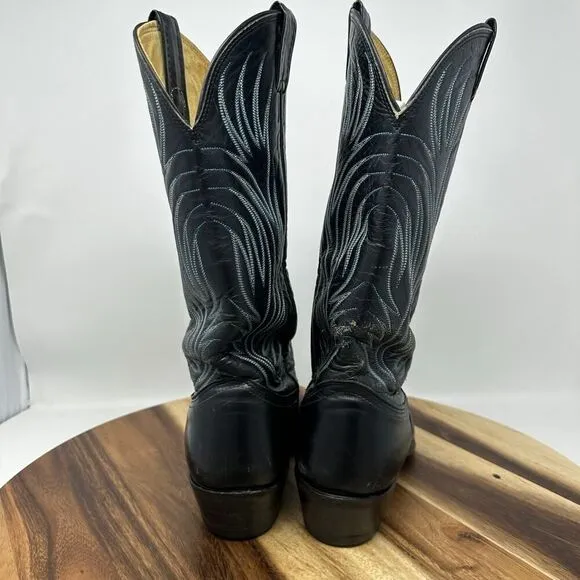Nocona Men's Size 8.5 EE Wide Black Vintage Leather Western Cowboy Boots