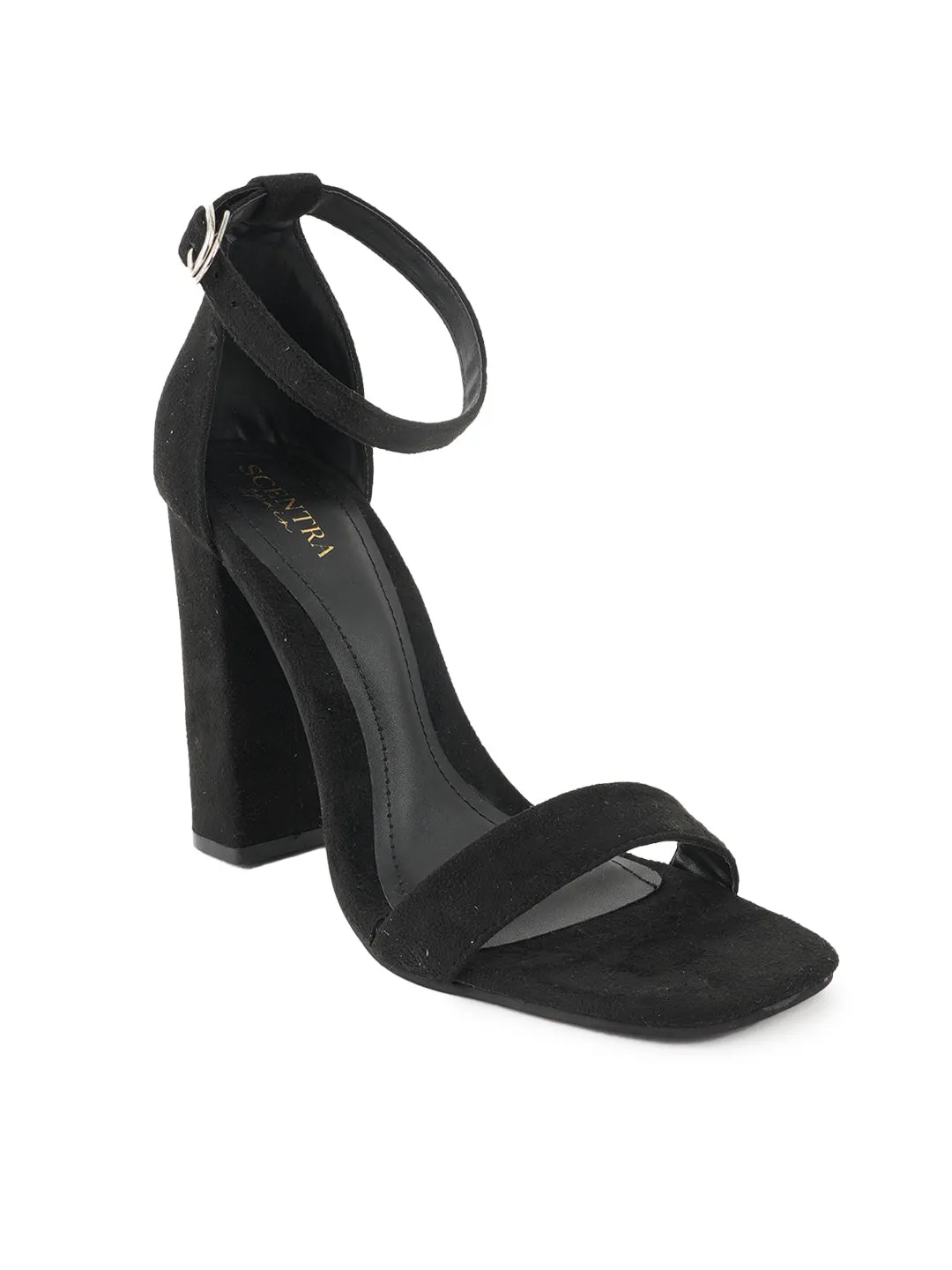 Noir Elegance Ankle Strap Sandal