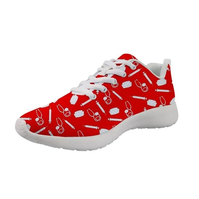 Nurse Machine Print Breathable Sport  Shoes Lightweight Summer Outdoor Travel Comfortable Basketball Women Runing Shoe