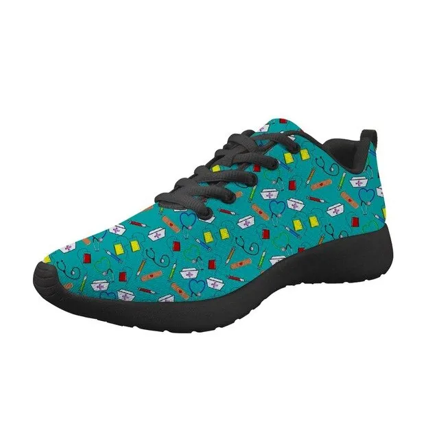 Nurse Machine Print Breathable Sport  Shoes Lightweight Summer Outdoor Travel Comfortable Basketball Women Runing Shoe