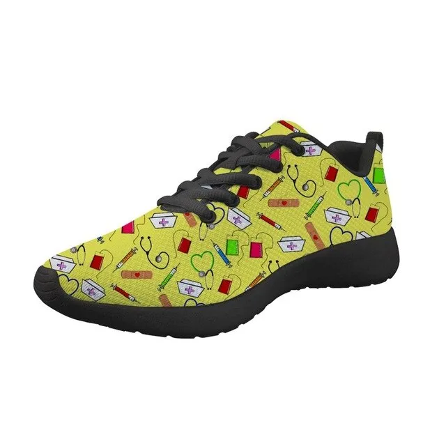 Nurse Machine Print Breathable Sport  Shoes Lightweight Summer Outdoor Travel Comfortable Basketball Women Runing Shoe