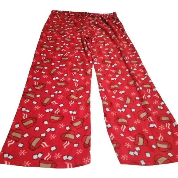 NWT Blis Fleece Pajama Pants Red and White Hot Cocoa Print Womens Size 2X