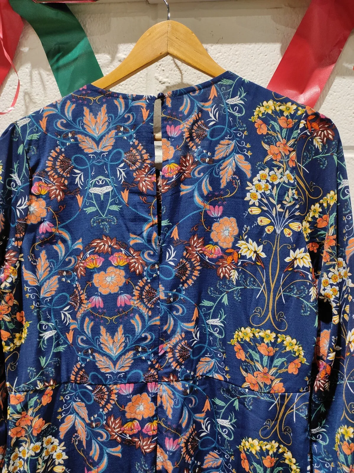 NWT I.Madeline Garden Splendor Navy blue floral midi dress size XL