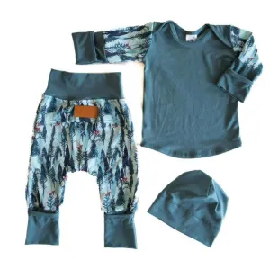 Organic Grow-With-Me Pyjama 5-in-1 (3PC) Set - Boreal