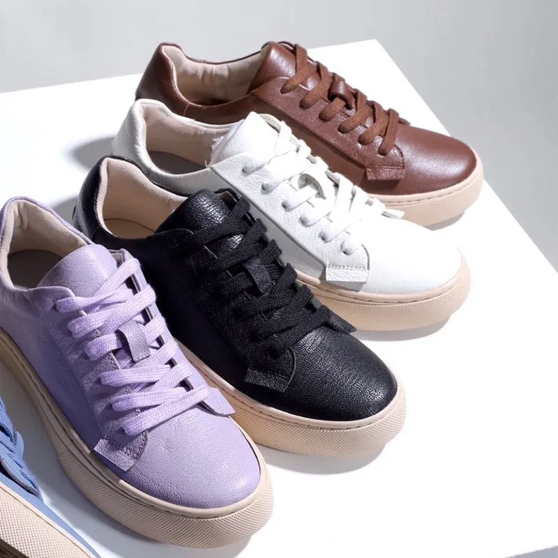 Original Smile Circle  Sheep leather Luxury Women Sneakers Casual Flat Ladies Shoes Fashion Breathable Comfort Women&#39;s Flat Shoes