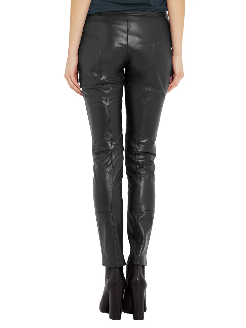 Paneled Skinny Leather Pants