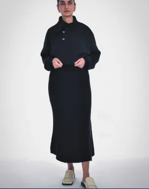 Paper Label Flowy Long Knit Skirt