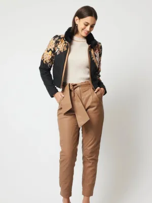 Pavillion Leather Jogger In Husk