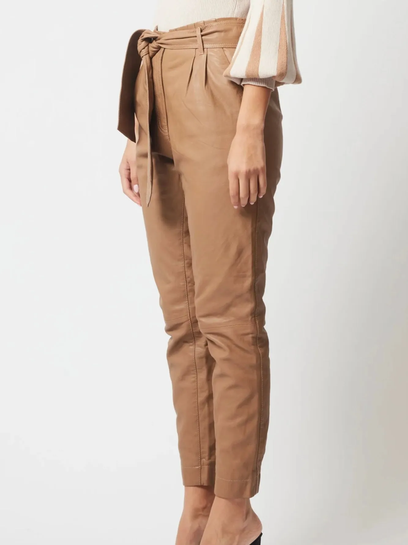 Pavillion Leather Jogger In Husk