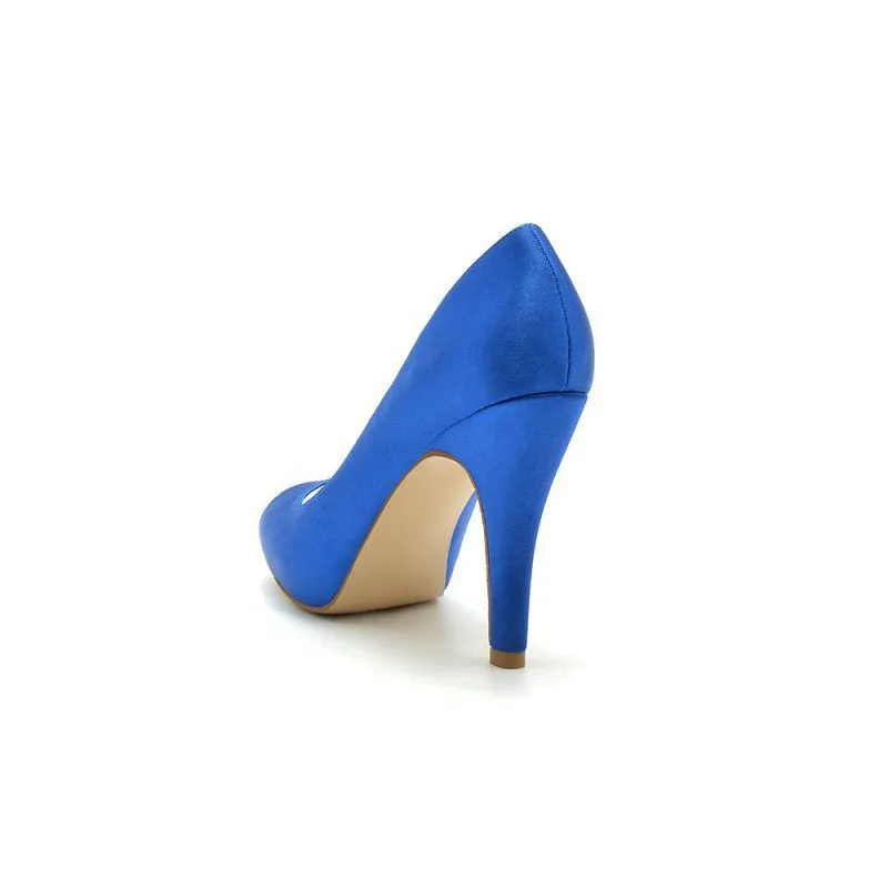 Peep Toe Slip-on Satin Stiletto Heels