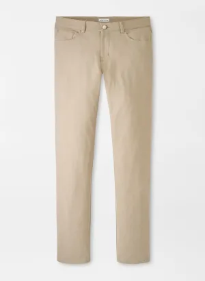 Peter Millar Mens Classic Fit Brevard Performance Flannel Five-Pocket Pant - KHAKI