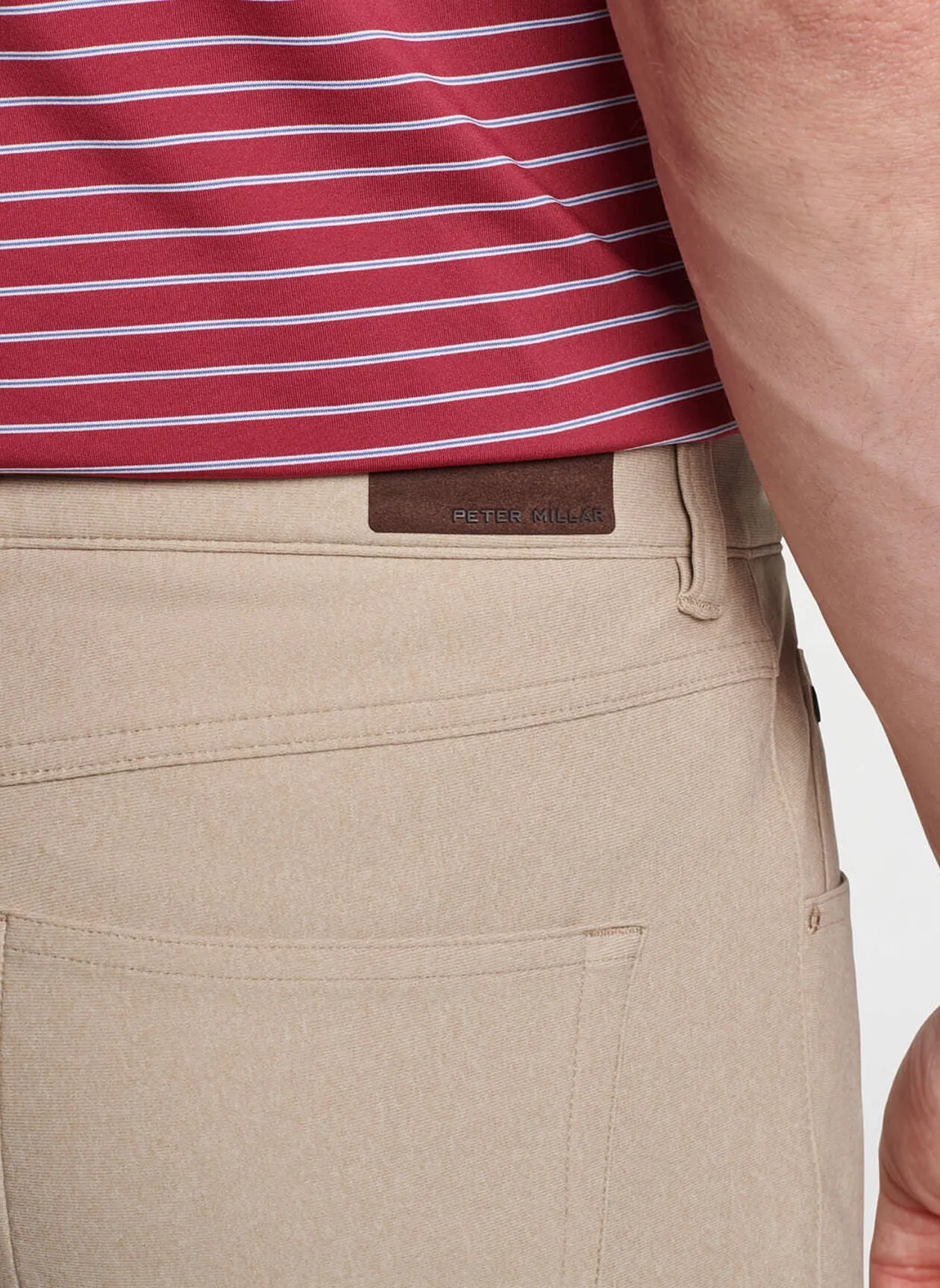 Peter Millar Mens Classic Fit Brevard Performance Flannel Five-Pocket Pant - KHAKI