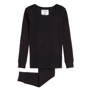 Petit Lem Caviar Black Modal Rib PJ Set