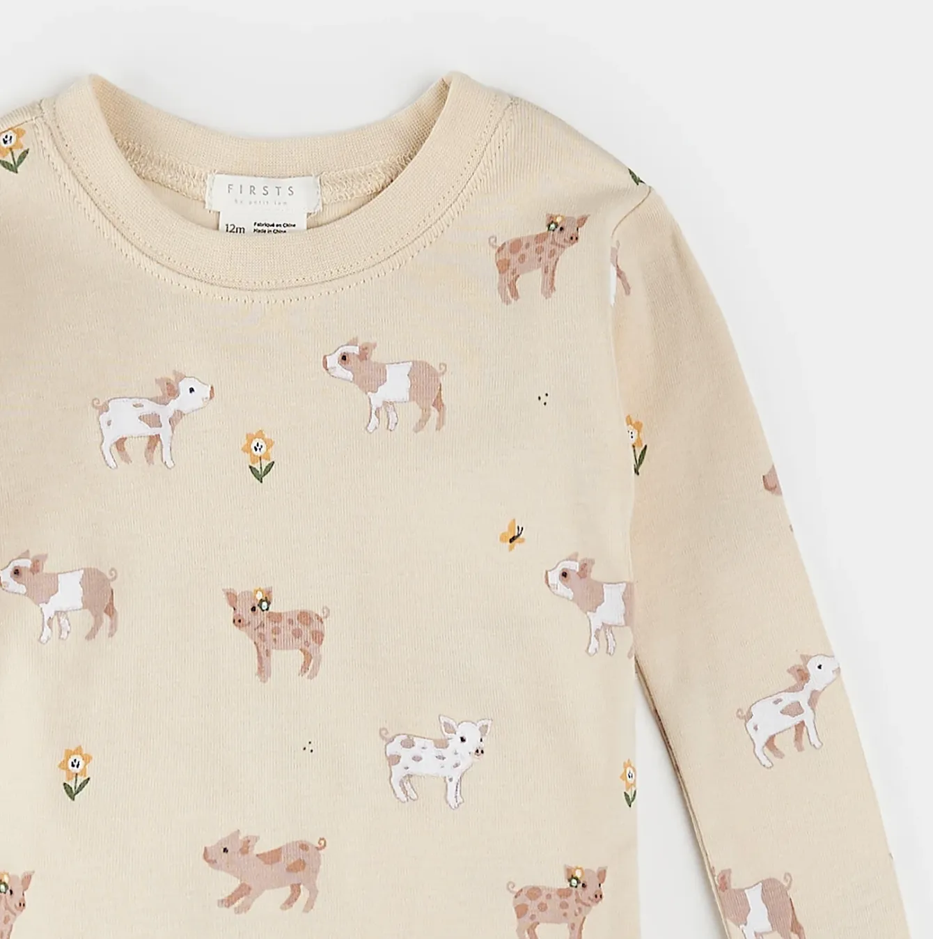 Petit Lem Piglets Print Baby Pyjamas