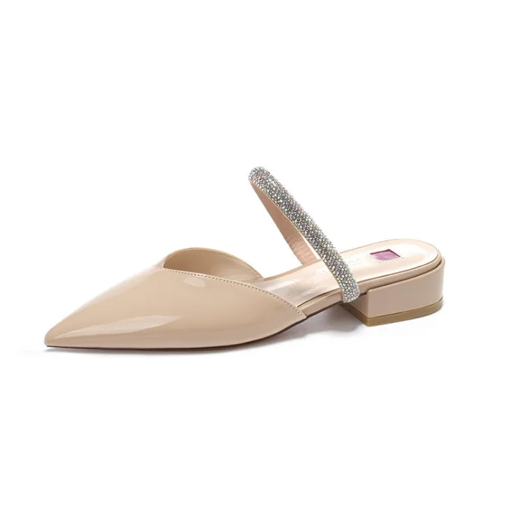 Petite Pointy Low Block Heel Sandals MS556