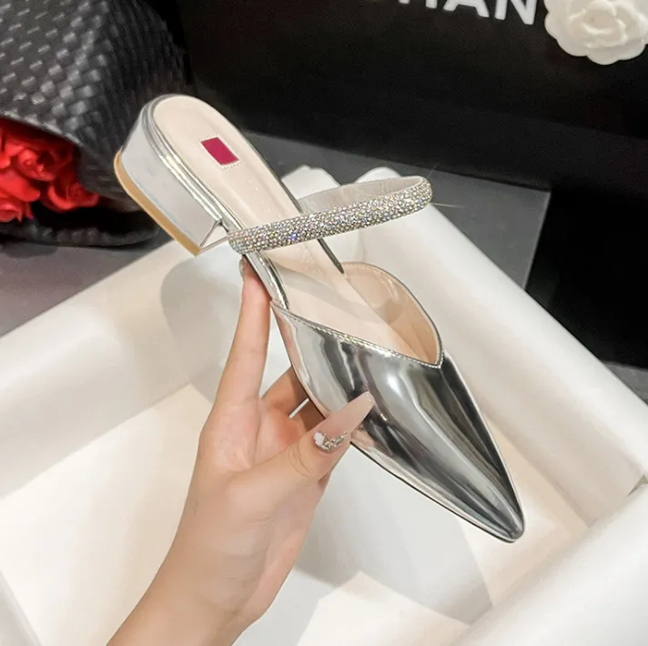 Petite Pointy Low Block Heel Sandals MS556