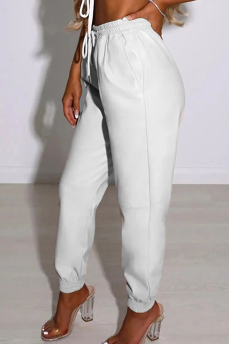 PJ691 Faux Leather  Straight Leg Pants