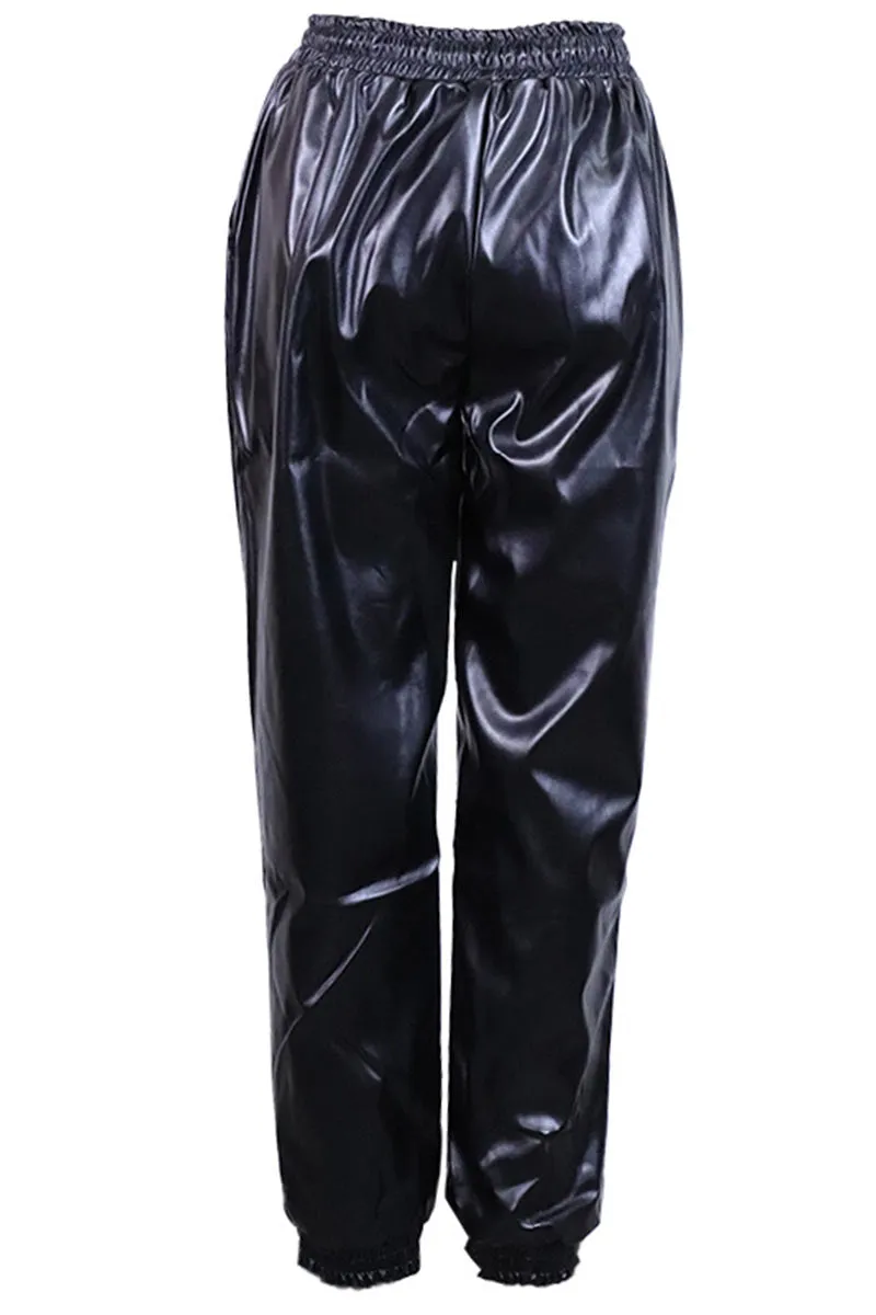 PJ691 Faux Leather  Straight Leg Pants