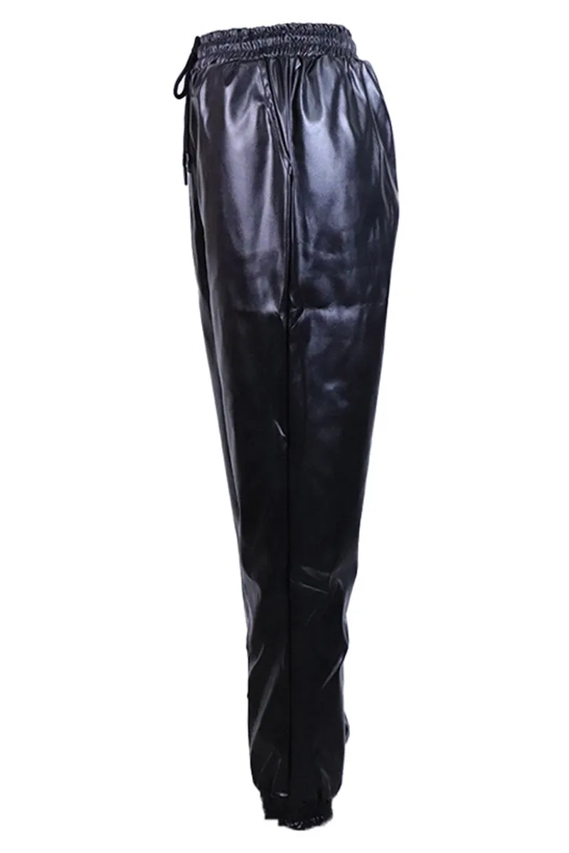 PJ691 Faux Leather  Straight Leg Pants