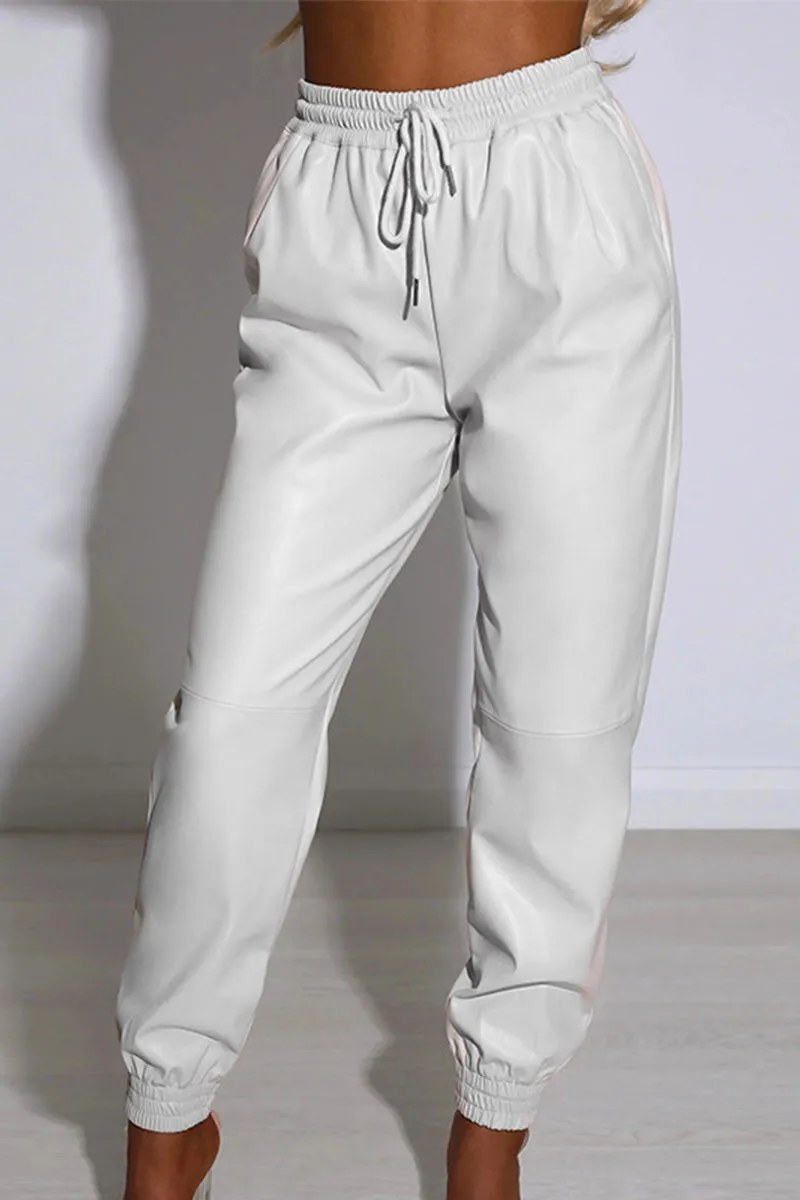 PJ691 Faux Leather  Straight Leg Pants