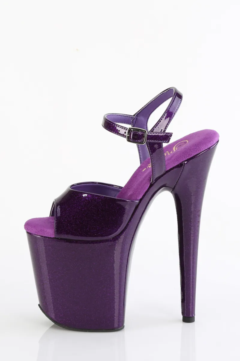 Pleaser USA Flamingo-809GP 8inch Pleaser Stilettos - Purple Glitter