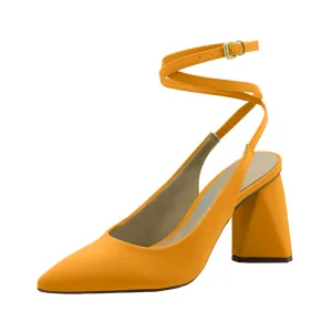 Pointed Closed Toe Ankle Tie Up Heels