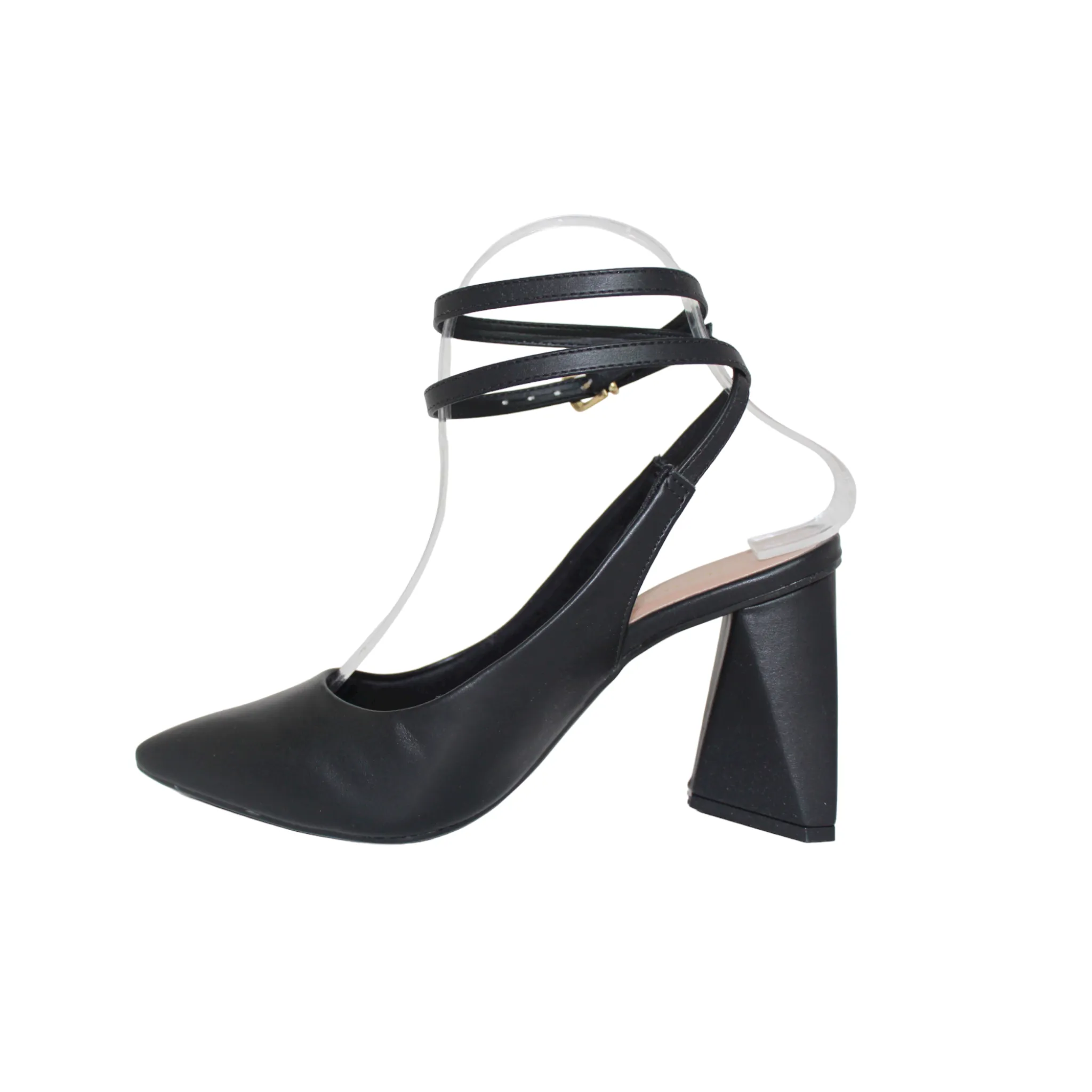 Pointed Closed Toe Ankle Tie Up Heels