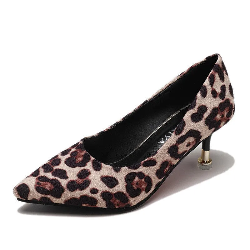 Pointed Leopard High Heels