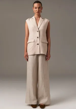 POL, Theo Pinstripe Pant | Pebble Pinstripe