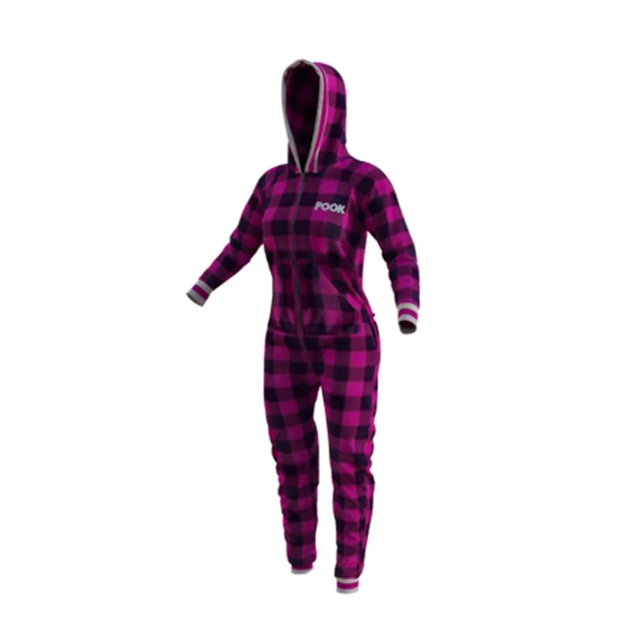 Pook Pink Plaid Fleece Onesie