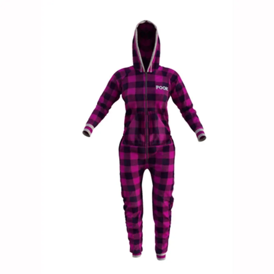 Pook Pink Plaid Fleece Onesie