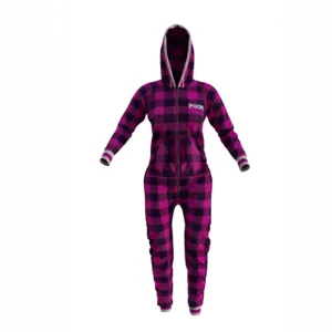 Pook Pink Plaid Fleece Onesie