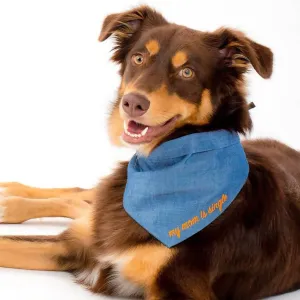 "My Mom is Single" Blue Pet Bandana