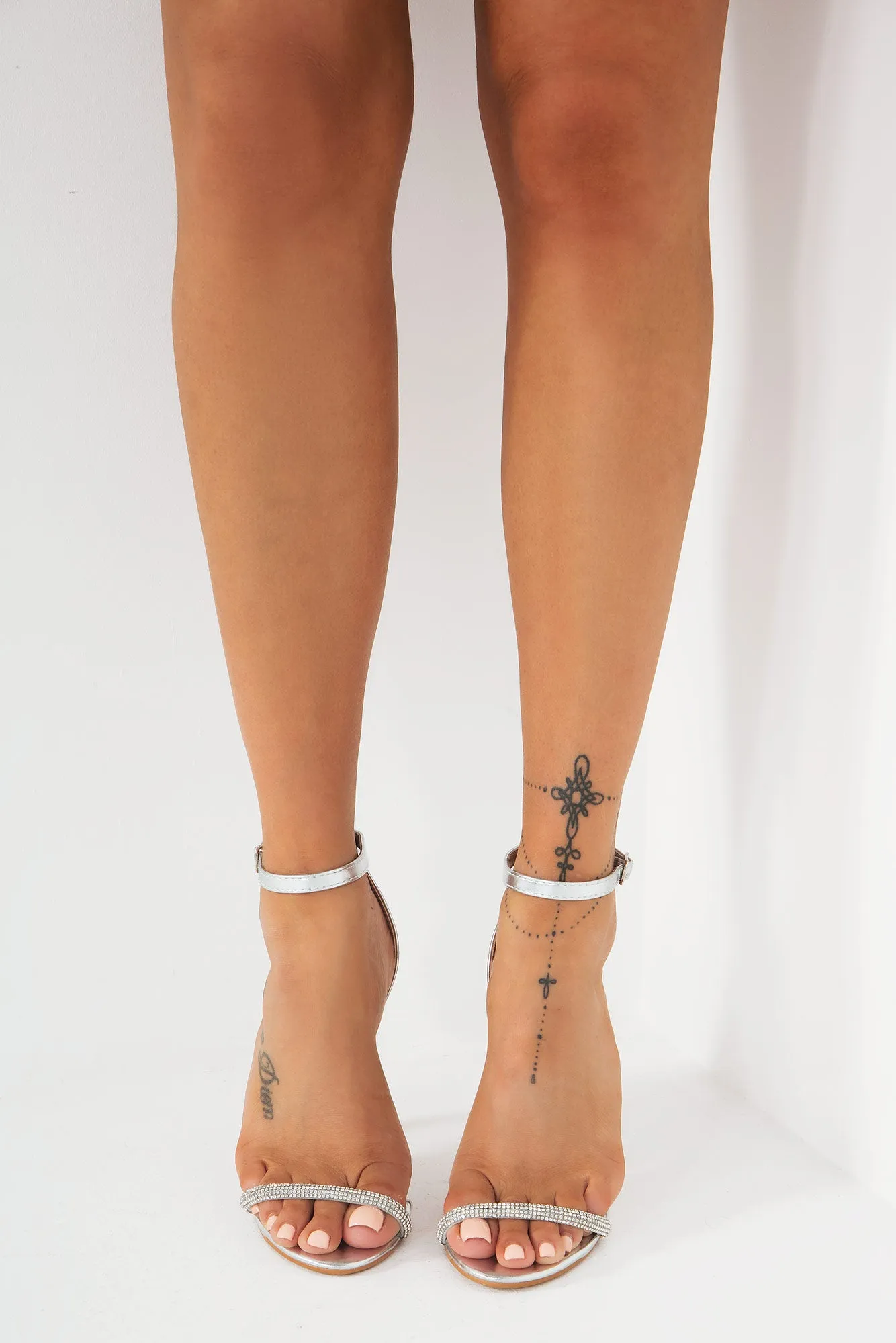 Radha Silver Barely There Heels
