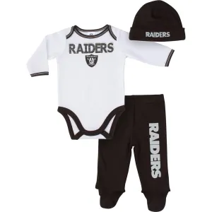 Raiders Baby Boy Bodysuit, Footed Pant and Cap Set