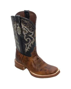 RANCHO SEMENTAL MEN’S Babuino Tan Western Boots Whit Black Top Rubber Sole