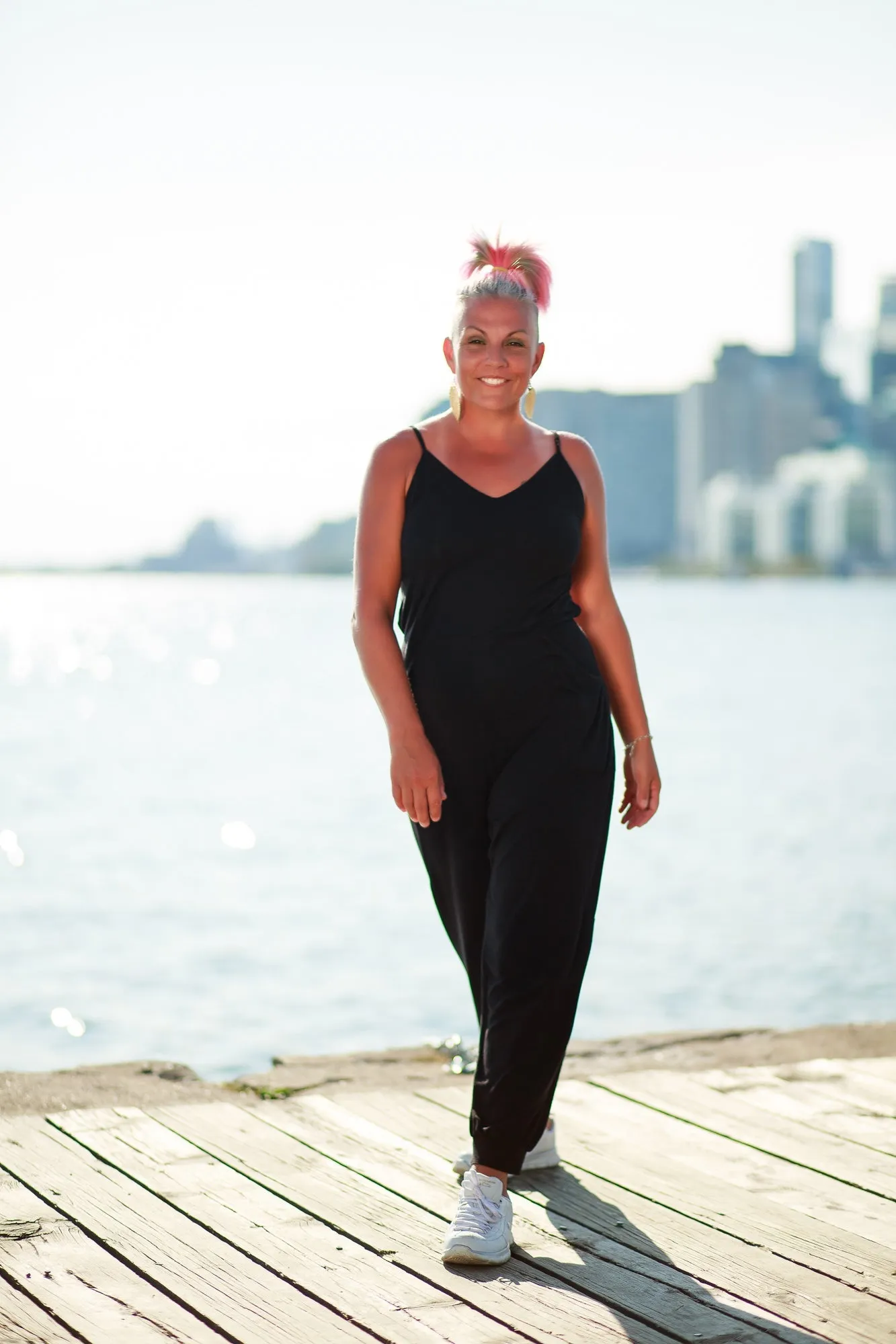 Rave Mom Criss Cross Romper-Black