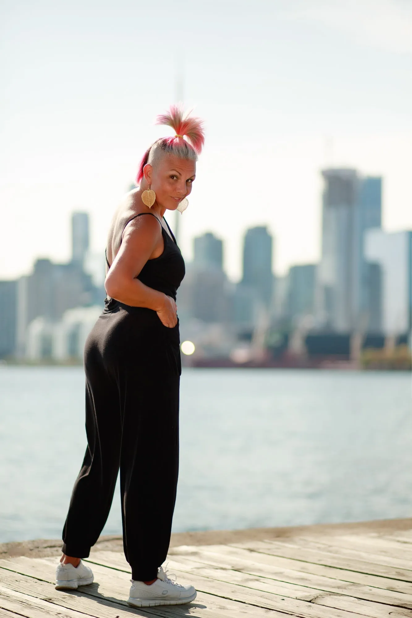 Rave Mom Criss Cross Romper-Black