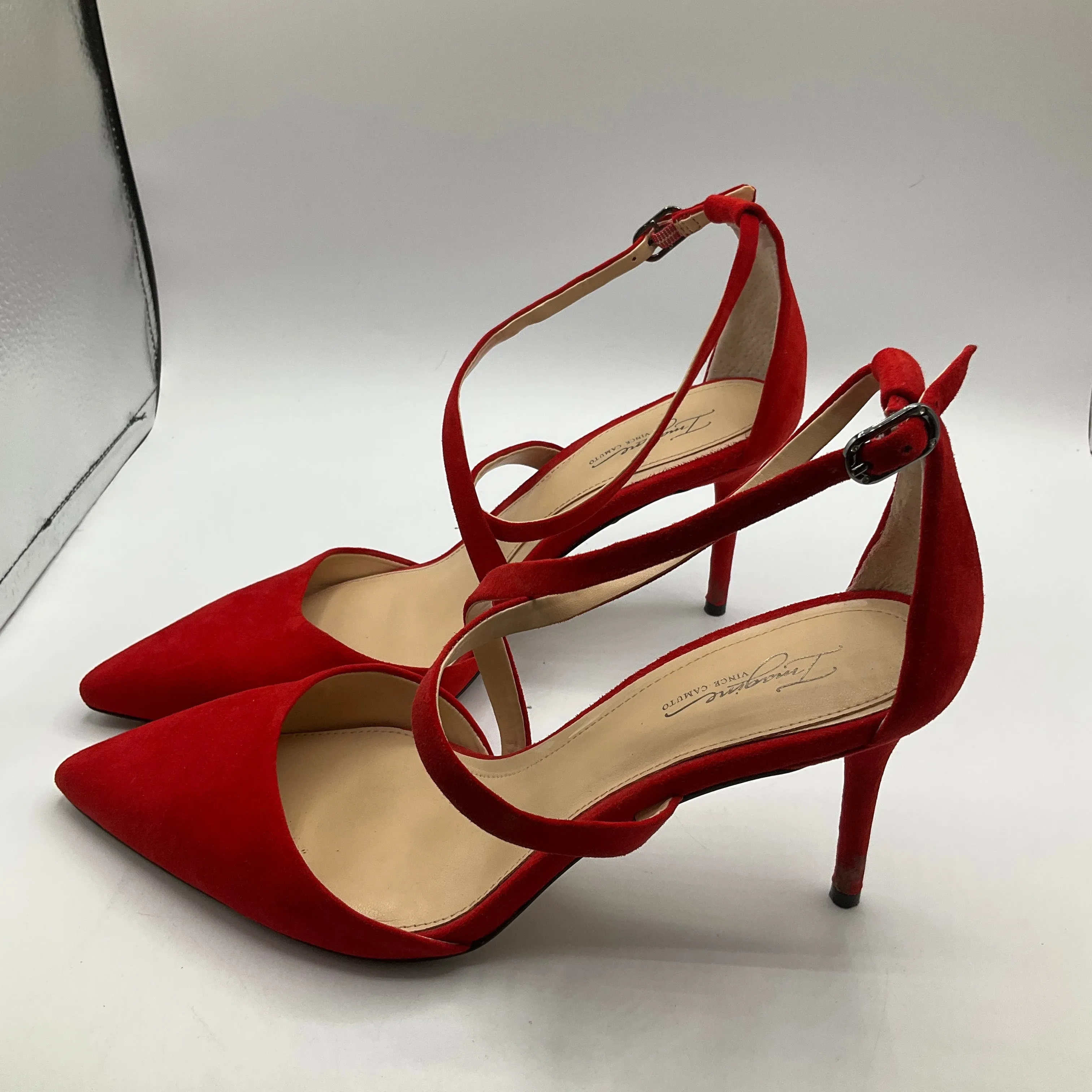 Red Shoes Heels Stiletto Vince Camuto, Size 10