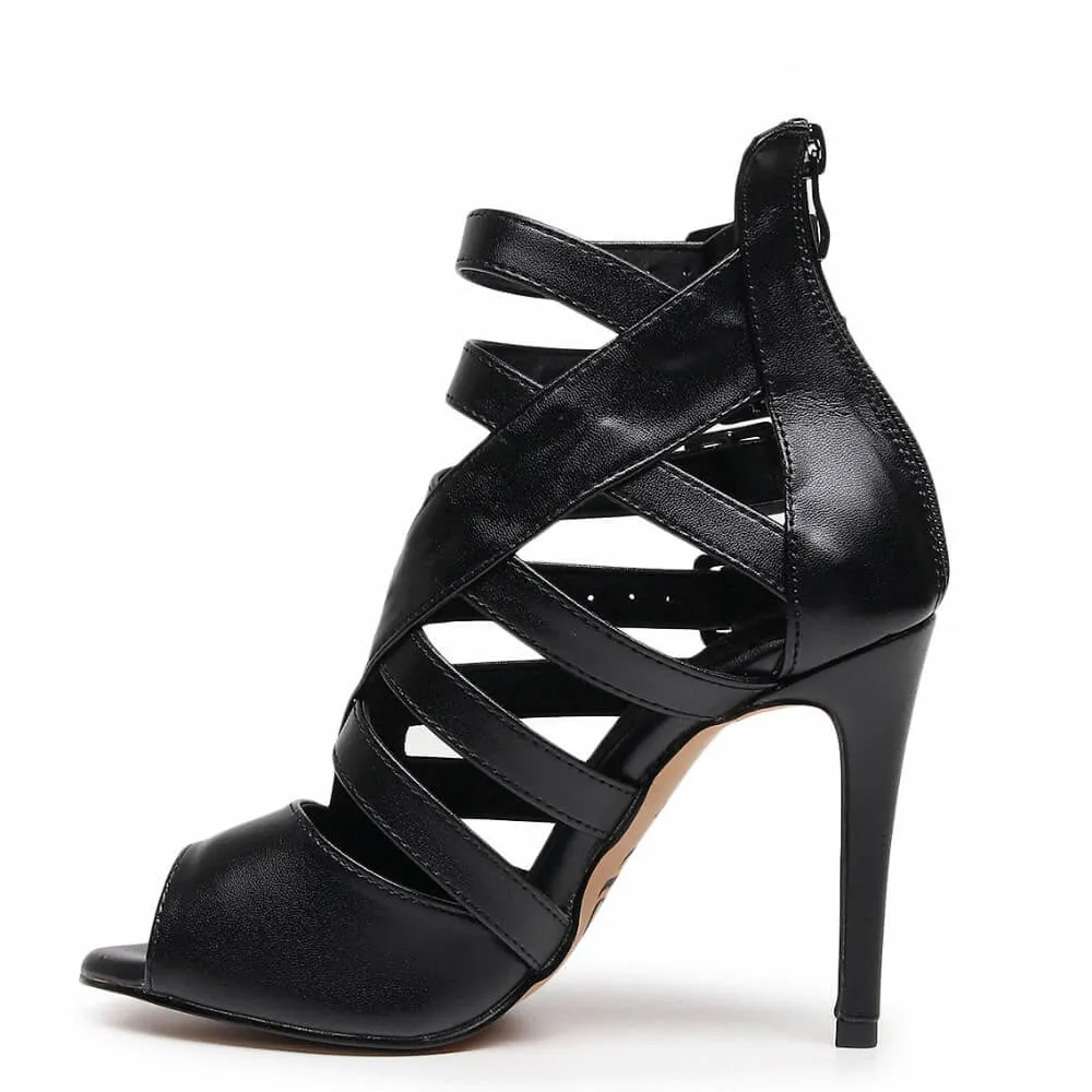 Rene - Black Vegan Leather - Street Sole