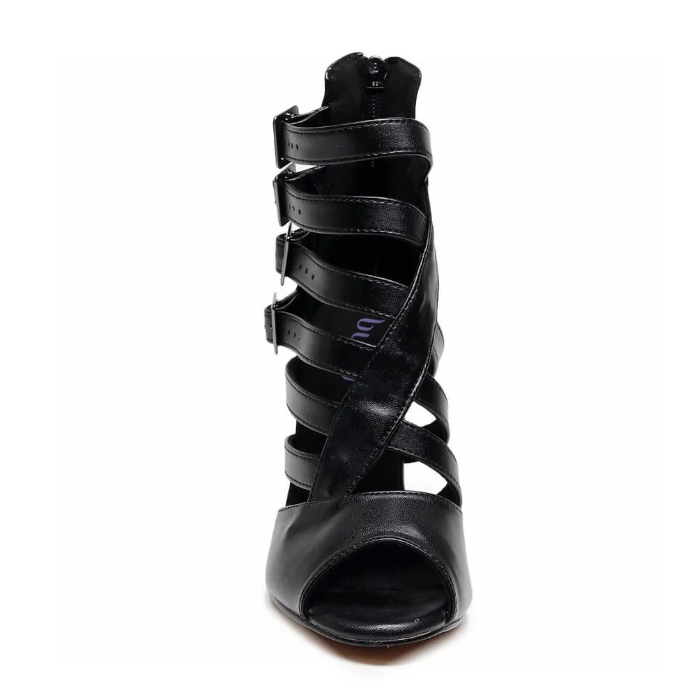 Rene - Black Vegan Leather - Street Sole