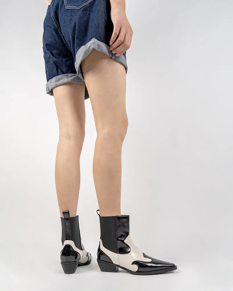 Retro Genuine Leather Belt Buckle Ankle Boots