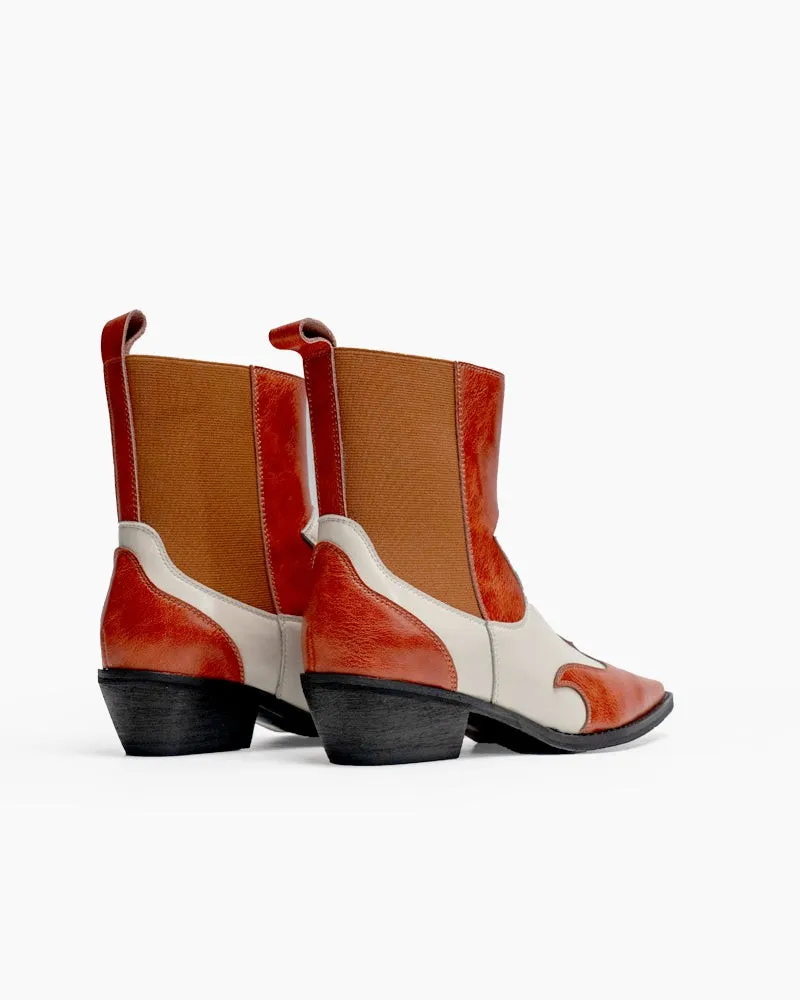 Retro Genuine Leather Belt Buckle Ankle Boots