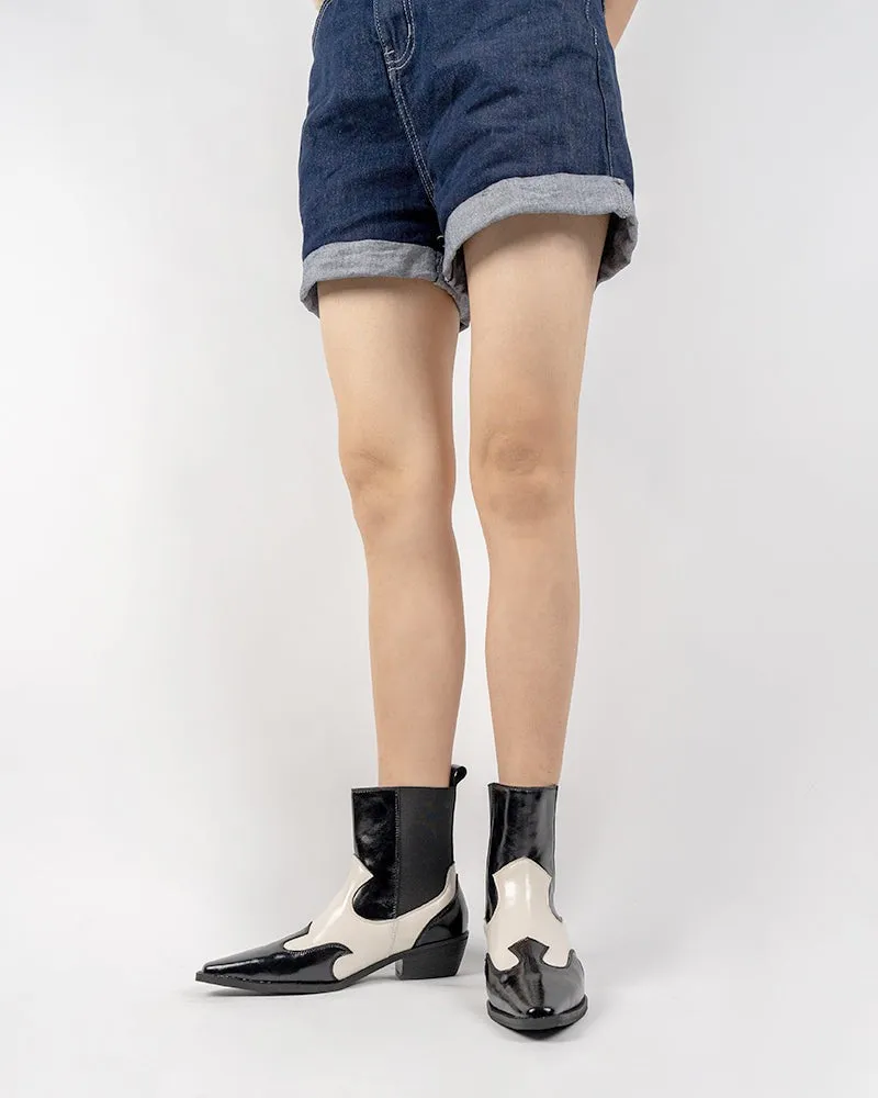 Retro Genuine Leather Belt Buckle Ankle Boots