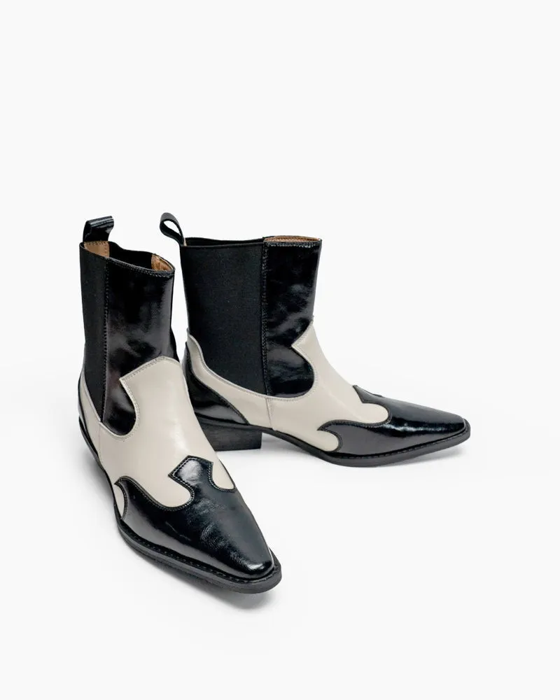 Retro Genuine Leather Belt Buckle Ankle Boots