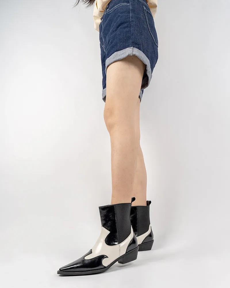 Retro Genuine Leather Belt Buckle Ankle Boots