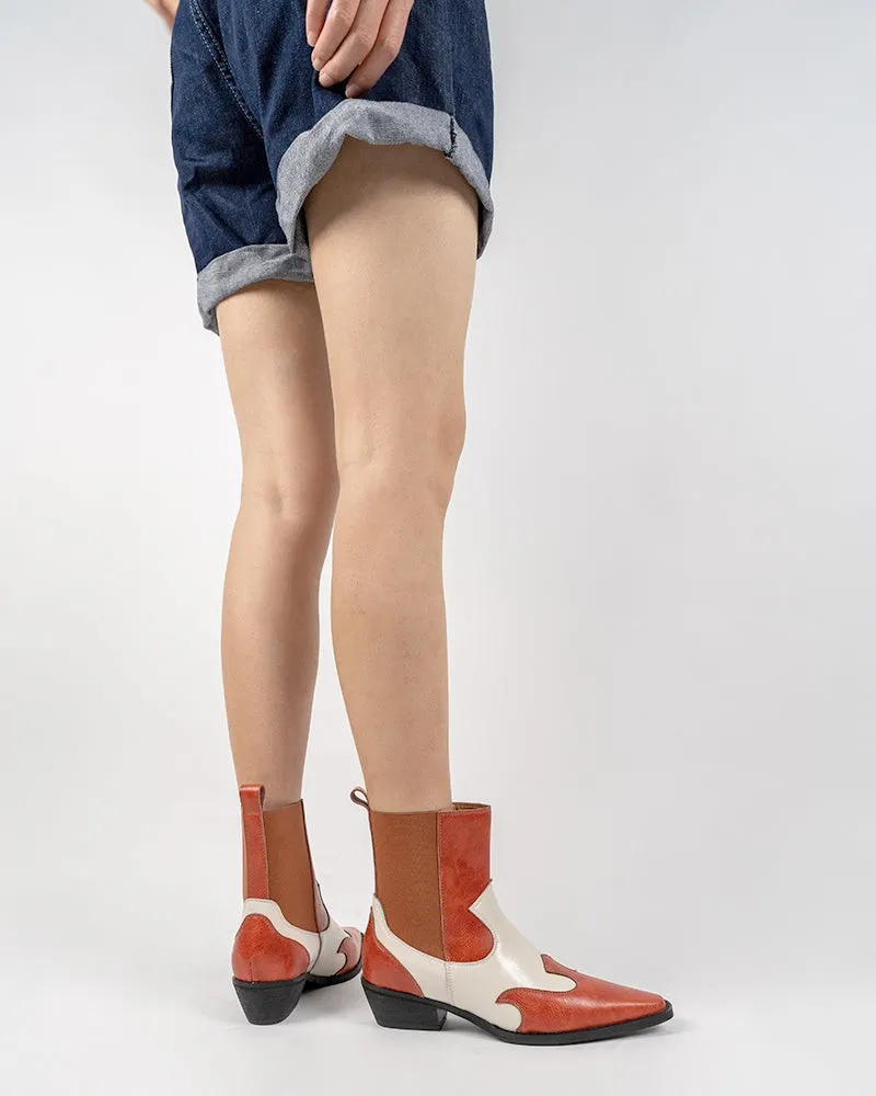 Retro Genuine Leather Belt Buckle Ankle Boots