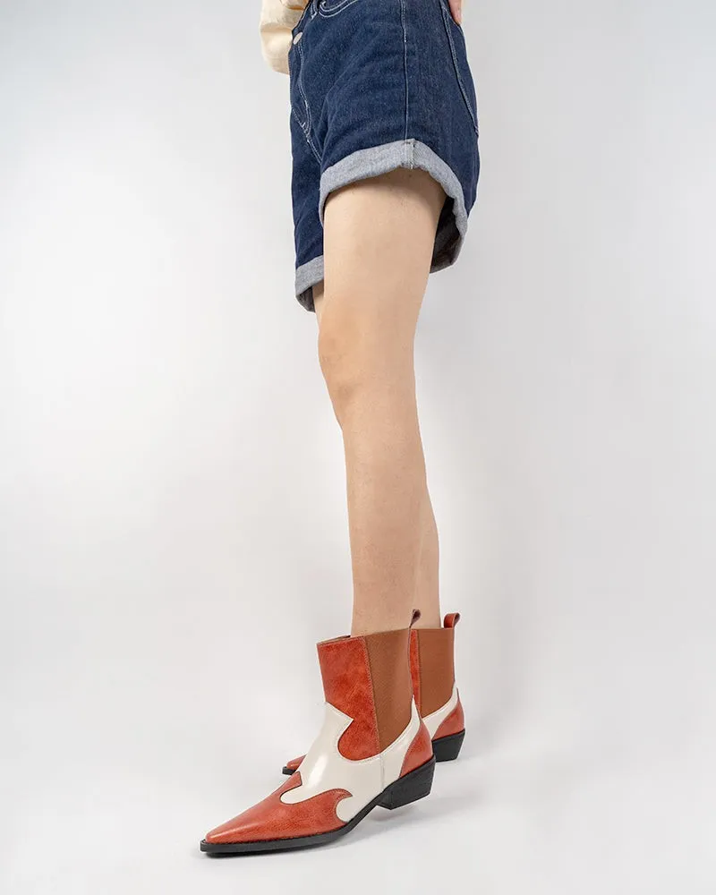 Retro Genuine Leather Belt Buckle Ankle Boots