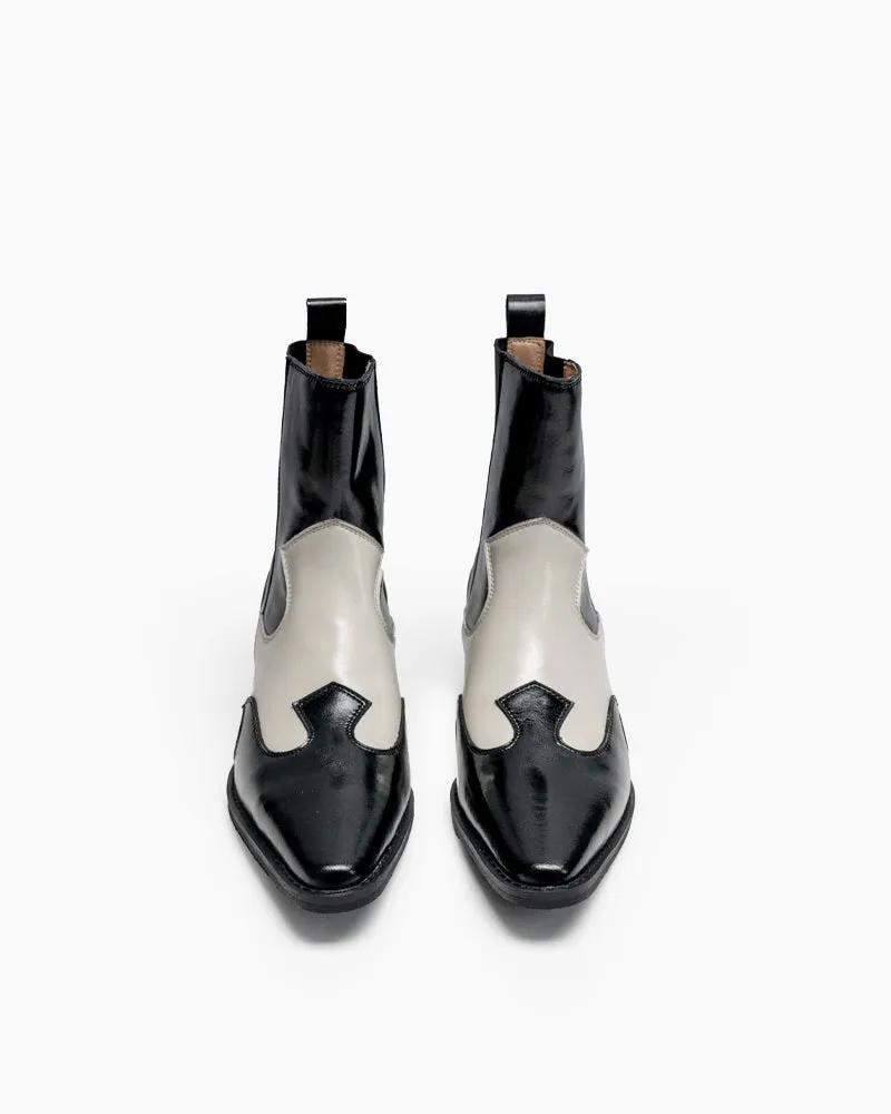 Retro Genuine Leather Belt Buckle Ankle Boots